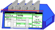 Bin with kanban card